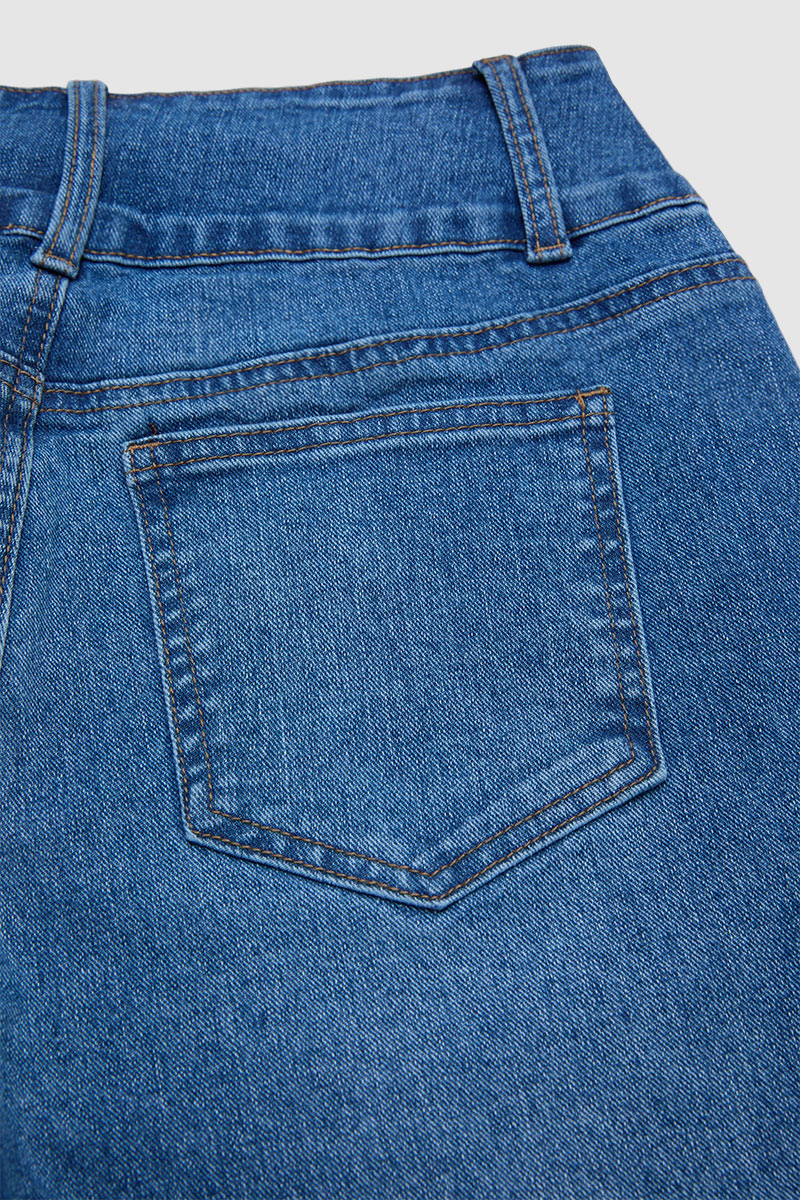 Wash Roll Hem Button Up Mid Rise Barrel Leg Crop Jeans