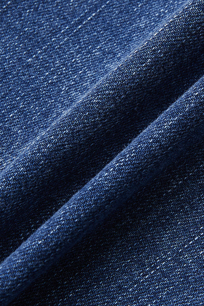 Wash Button Decor High Rise Bootcut Jeans