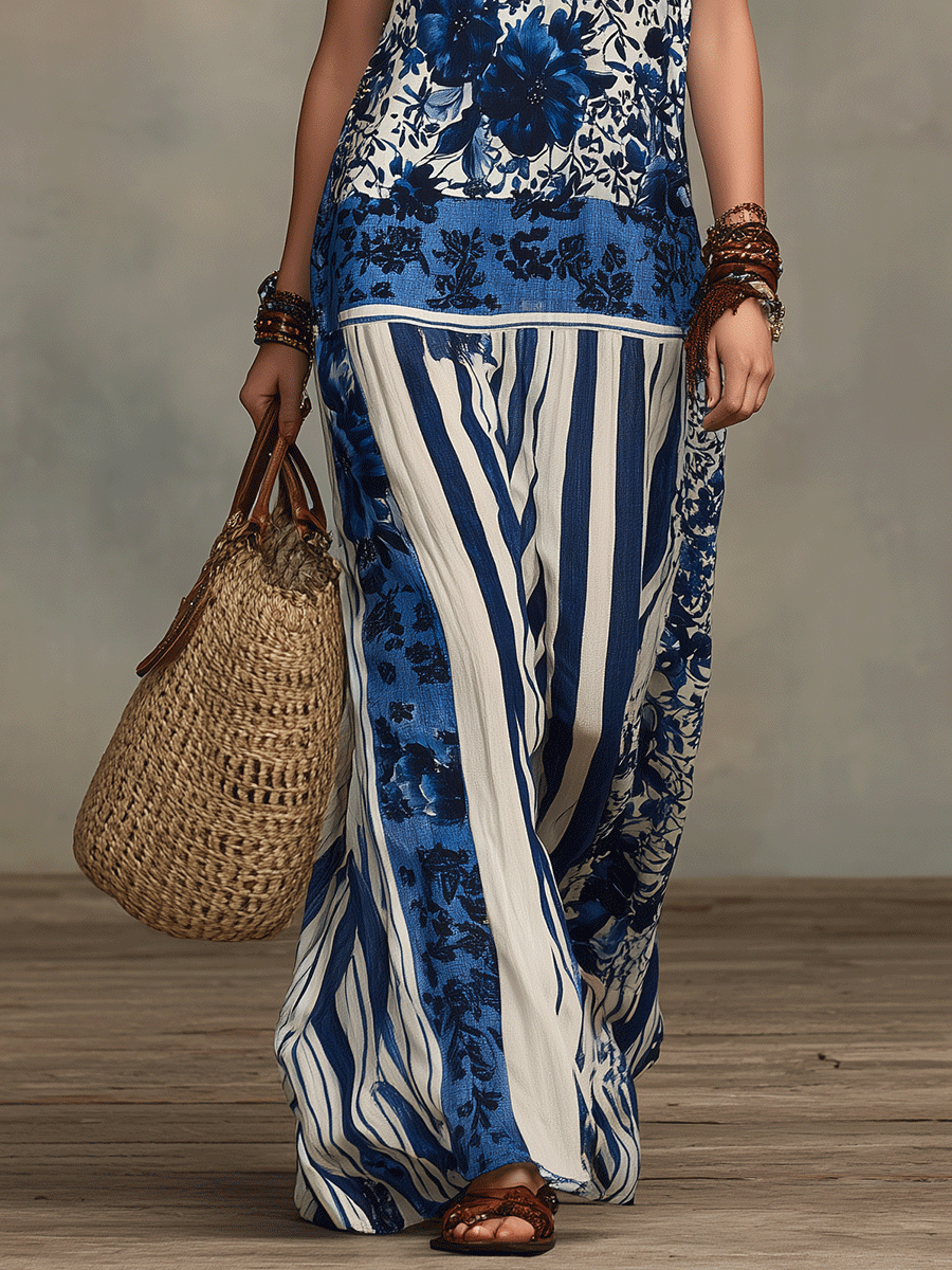 Robe longue Bohème Indigo Bloom