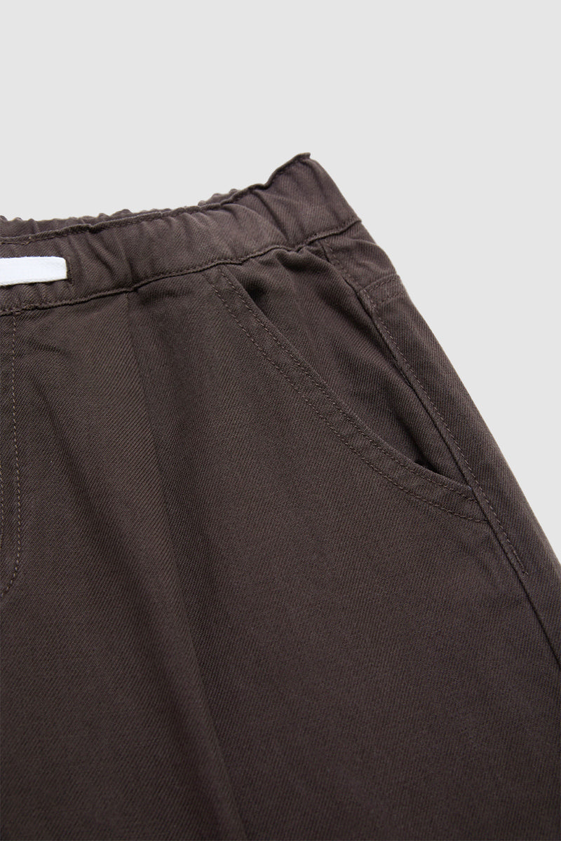 Solid Flap Pocket Drawstring Elastic Mid Waist Wide Leg Cargo Pants