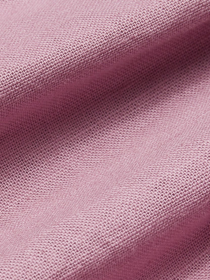 Robe longue en lin, manches longues, col en dentelle, mélange de lin, unie, robe chemise