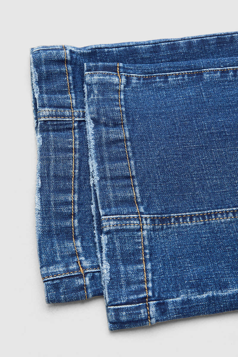 Wash Seam Front Mid Rise Bootcut Jeans