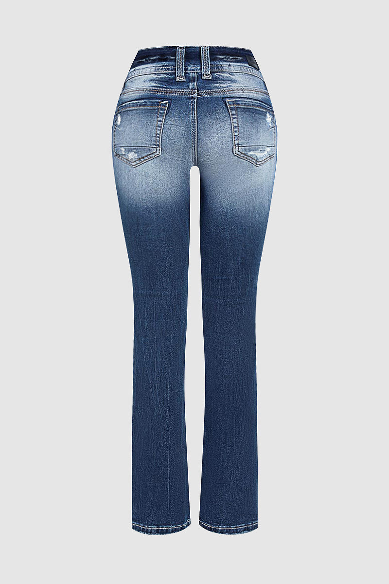 90s Vintage Slant Pocket Mid Waist Bootcut Jeans