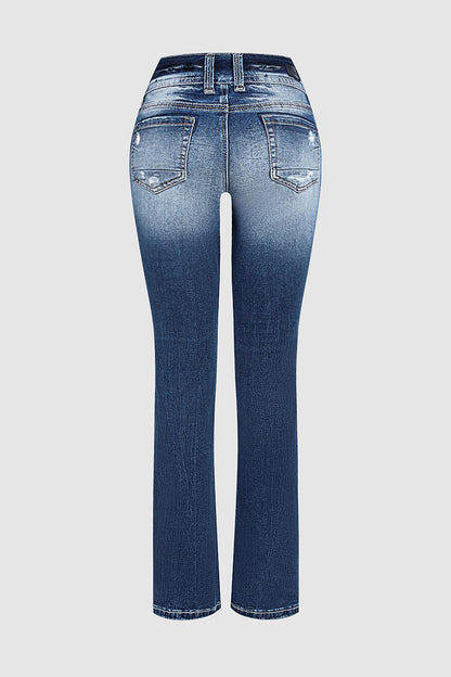 90s Vintage Slant Pocket Mid Waist Bootcut Jeans