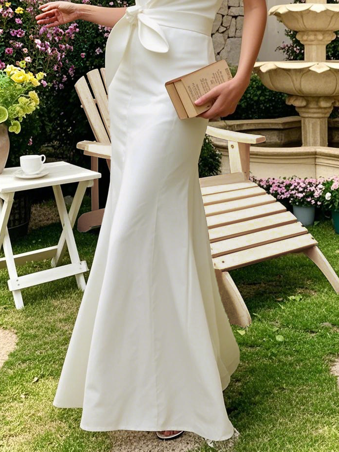 (TAILLE:XS-XXL) Robe longue en coton, Manches courtes, Col à revers, Unie, Vintage, Bleu