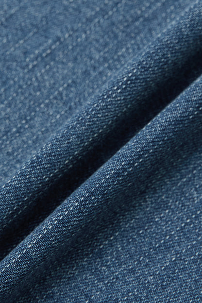Wash Mid Waist Wide Leg Jeans Without Belt