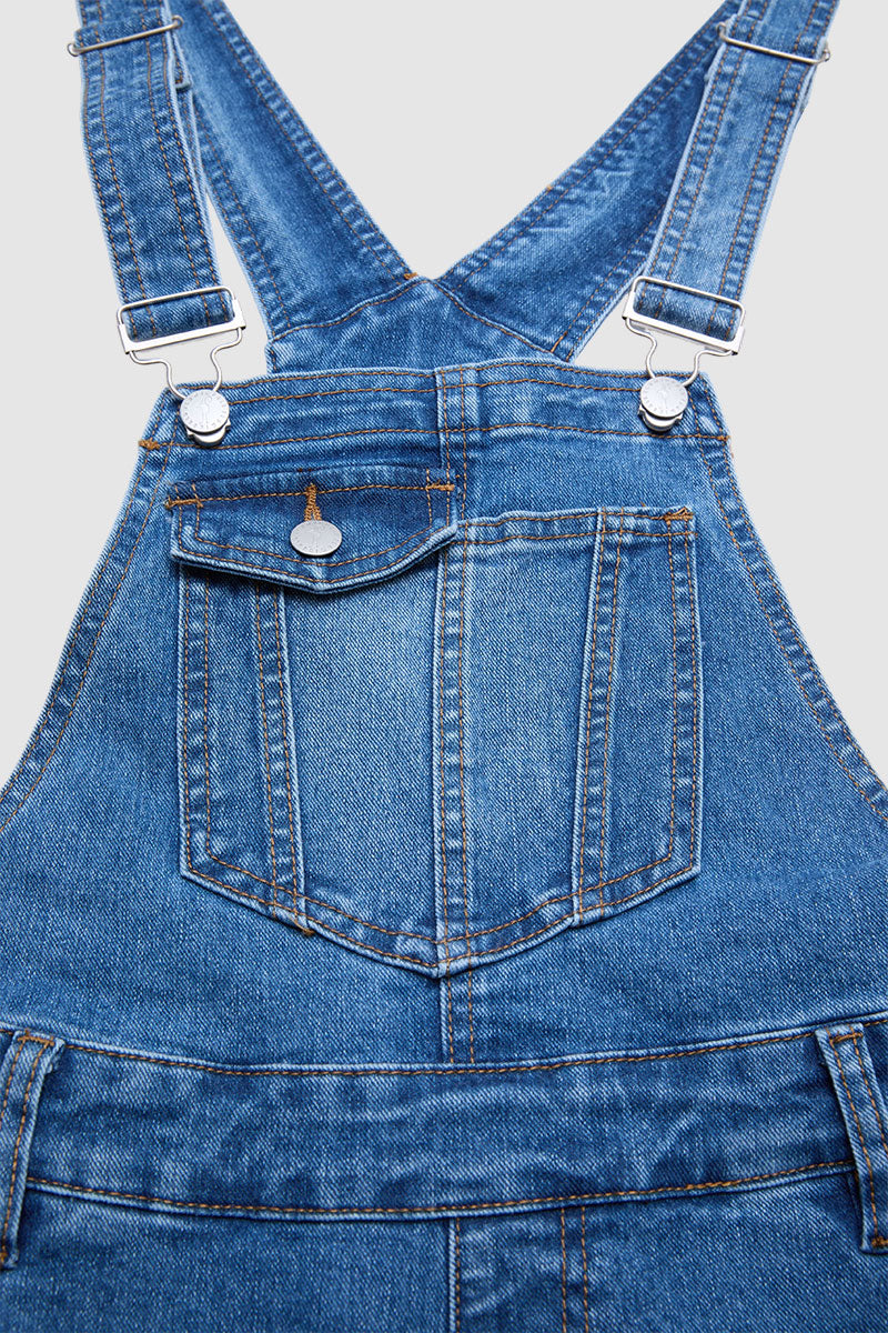 Wash Ripped Raw Hem High Waist Straight Leg Crop Overalls