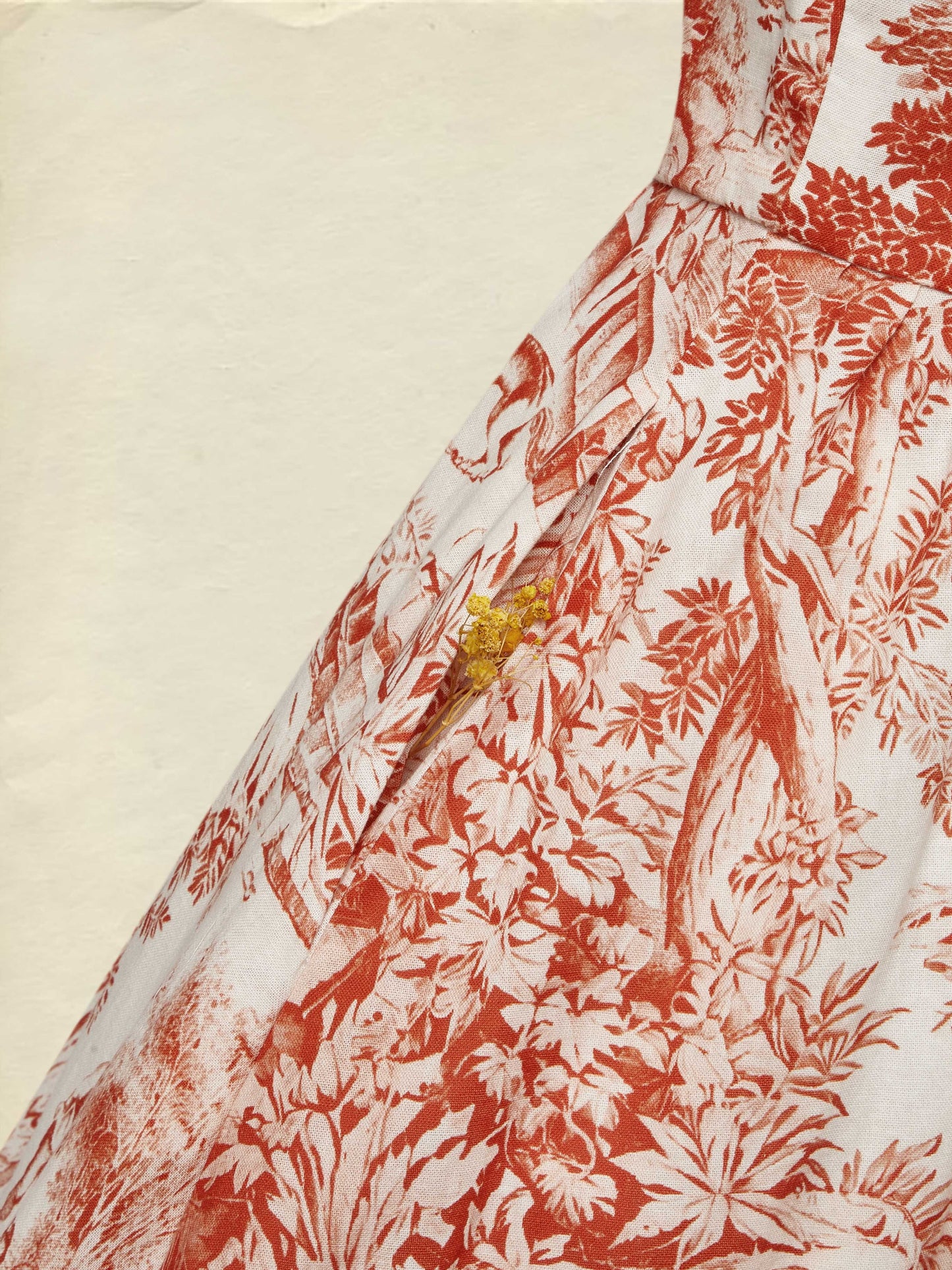 Robe longue en lin, Manches mi-longues, Col châle, Motif floral, Boutonnée, Style français vintage, Blanche