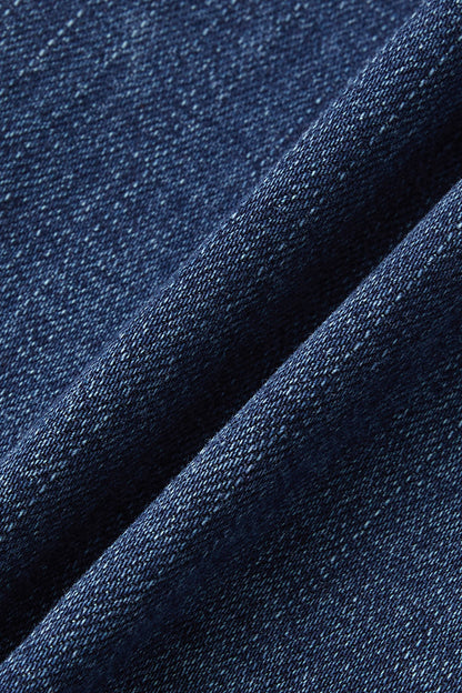 Wash Patch Pocket Stitch Detail Barrel Leg Denim Overalls