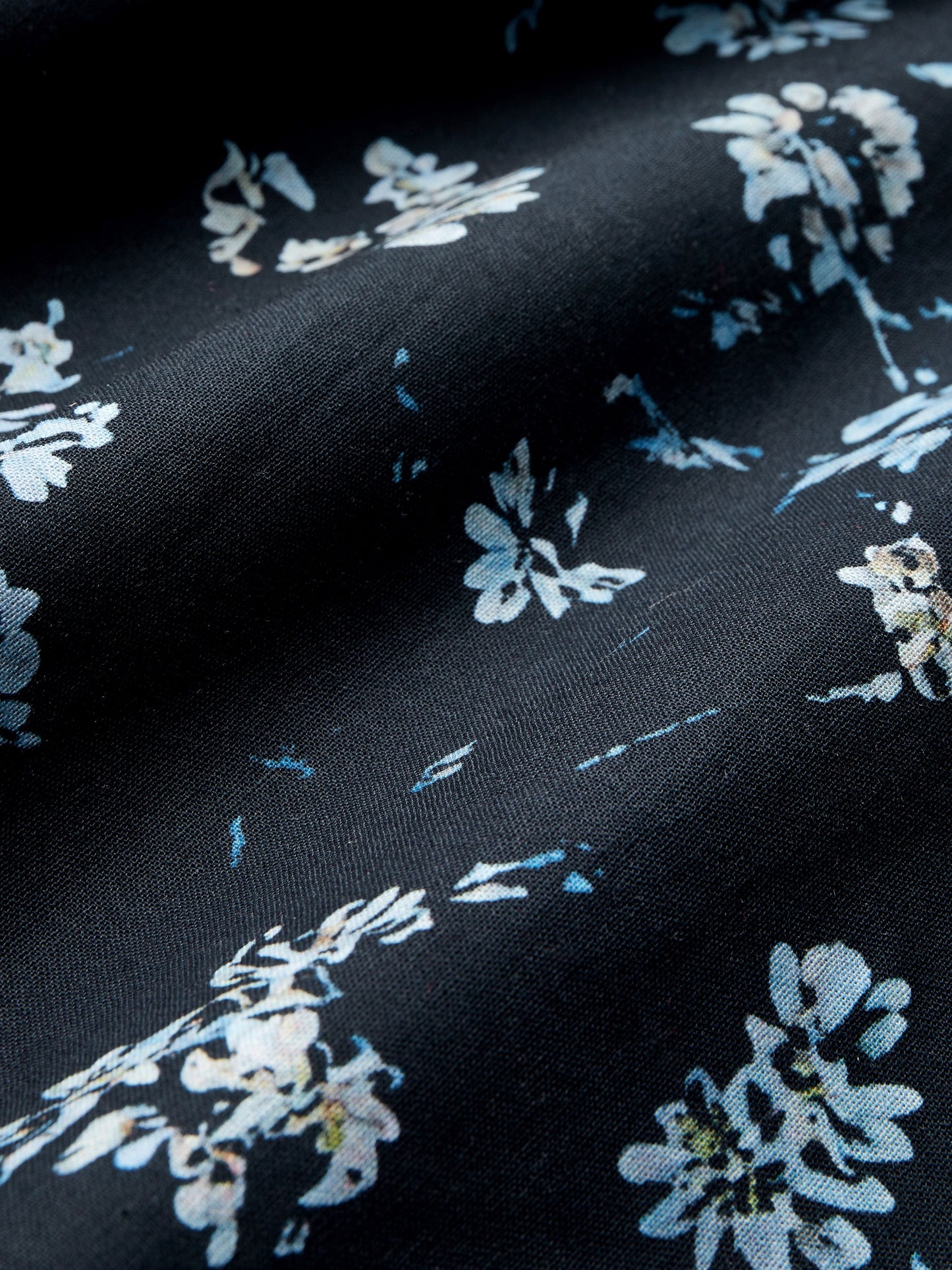 Robe longue en lin, col en V, florale, décontractée, manches courtes, bleue