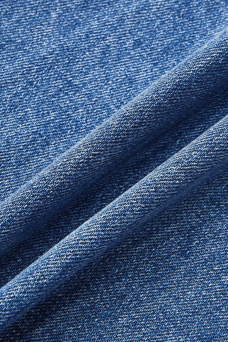 Wash Mid Waist Straight Leg Jeans Without Belt