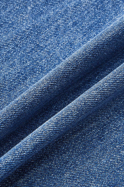 Wash Mid Waist Straight Leg Jeans Without Belt