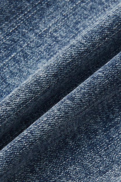 Double Button Stitch Detail High Waist Bootcut Jeans