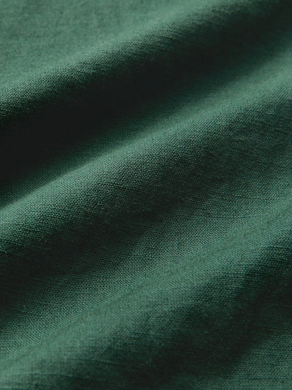 Combinaison en lin, sans manches, col en V, unie, boutonnée, vintage, verte