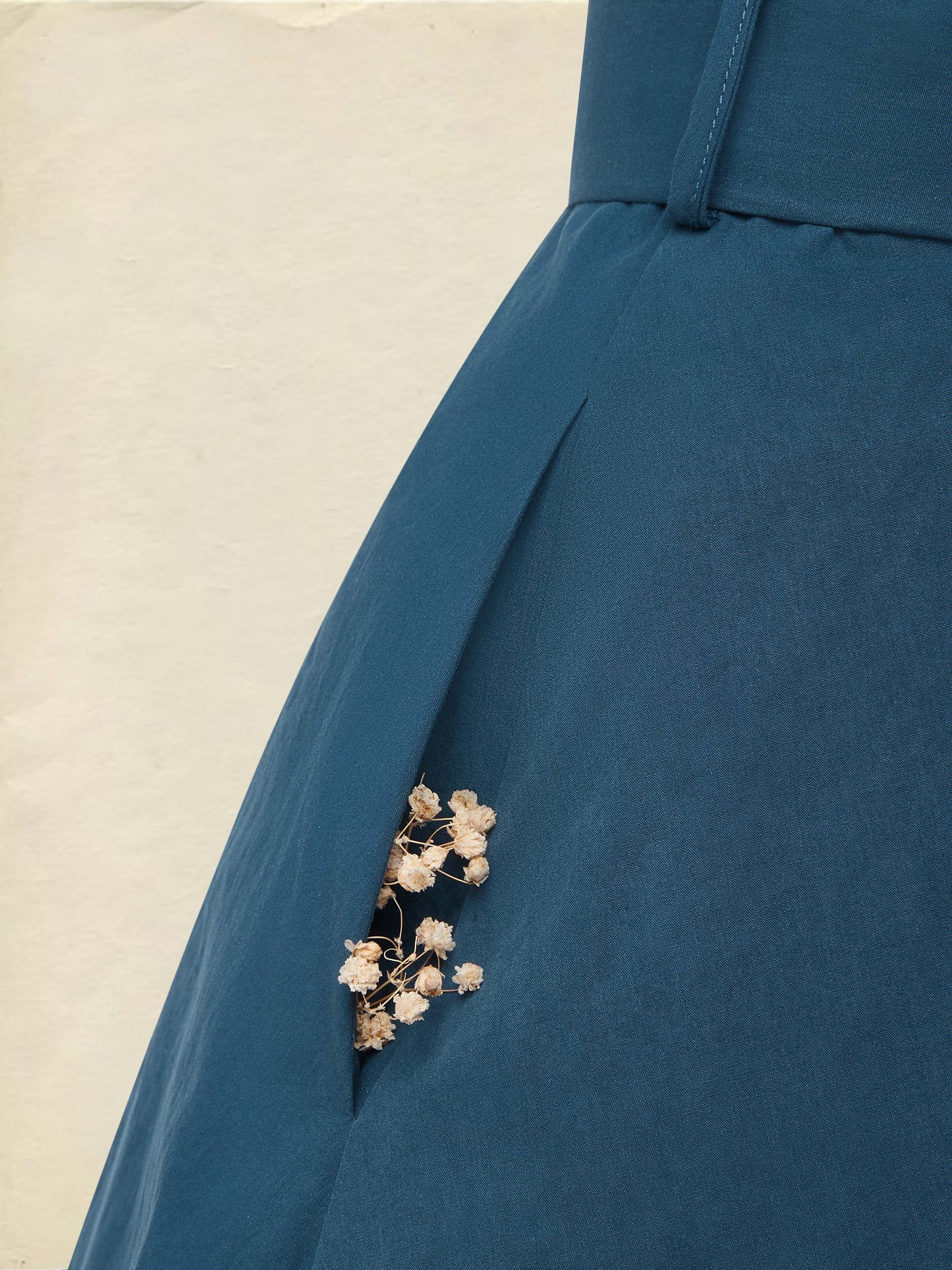 Robe midi en coton, demi-manches, col en V, unie, boutonnée, style vintage français, bleu marine