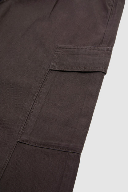 Solid Flap Pocket Drawstring Elastic Mid Waist Wide Leg Cargo Pants