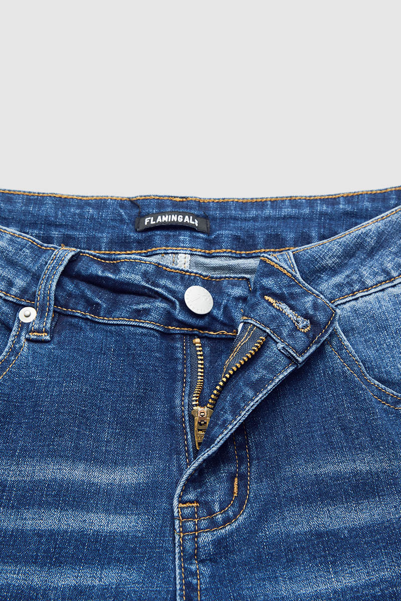 Wash Seam Front Mid Rise Bootcut Jeans