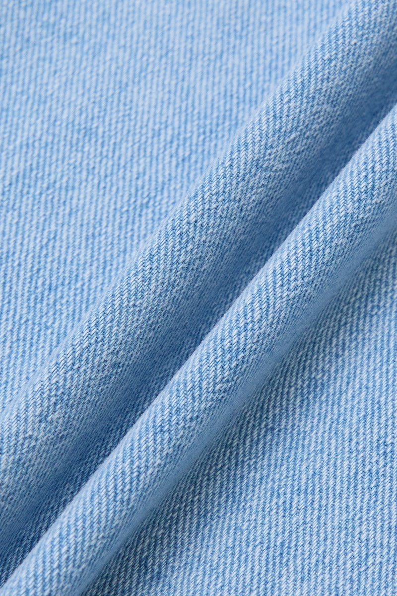 Wash Stitch Detail Mid Waist Straight Leg Jeans Without Belt