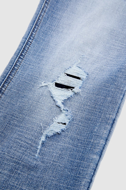 Wash Ripped Mid Rise Bootcut Jeans