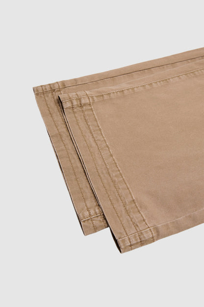 Solid Patched Pocket Mid Waist Wide Leg Pants