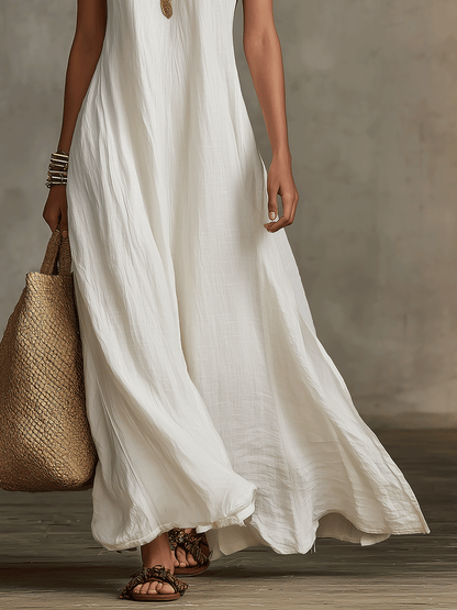 Robe longue ample bohème sans manches