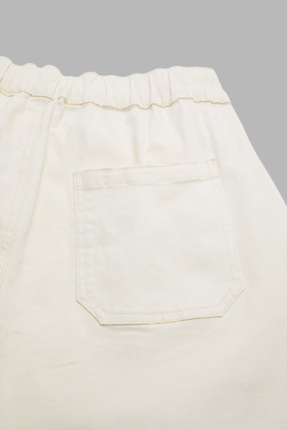 Solid Flap Pocket Drawstring Mid Waist Wide Leg Cargo Pants