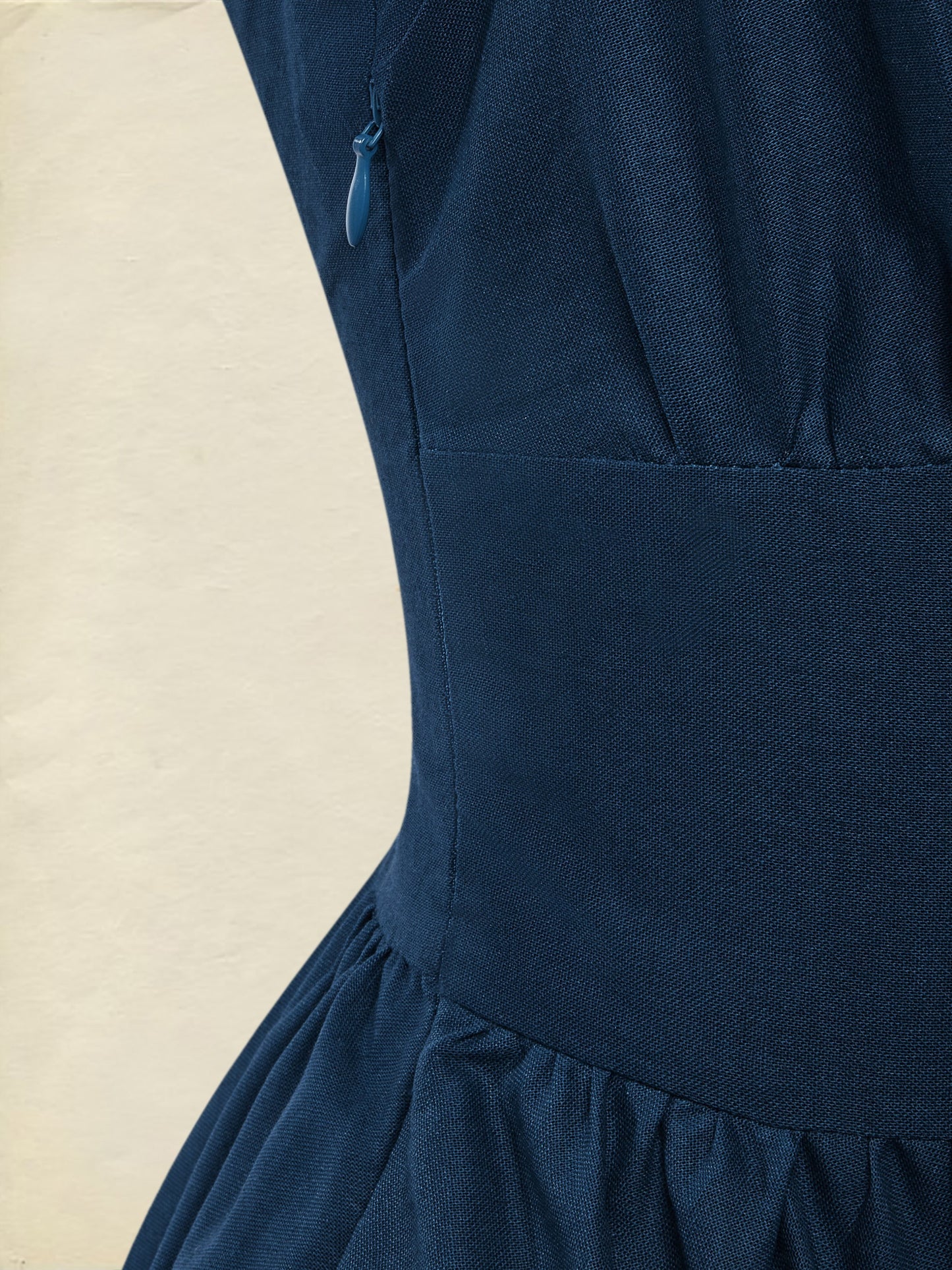 Robe longue en lin, manches courtes, col en V, unie, dentelle, vintage, bleue