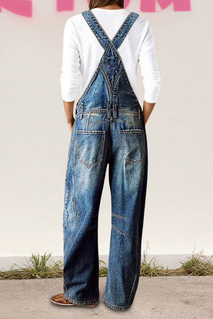 Wash Patch Pocket Barrel Overalls