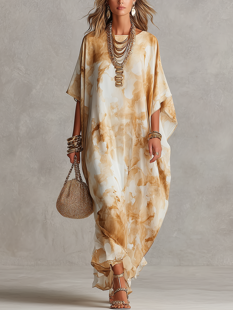 Robe longue imprimé marbré style bohème