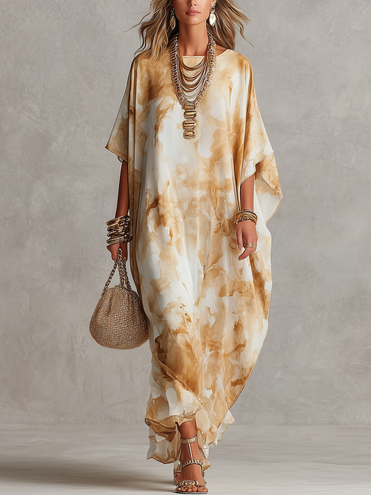 Robe longue imprimé marbré style bohème