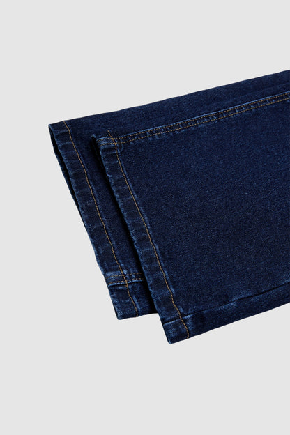 Wash Studded Mid Waist Straight Leg Jeans Without Belt