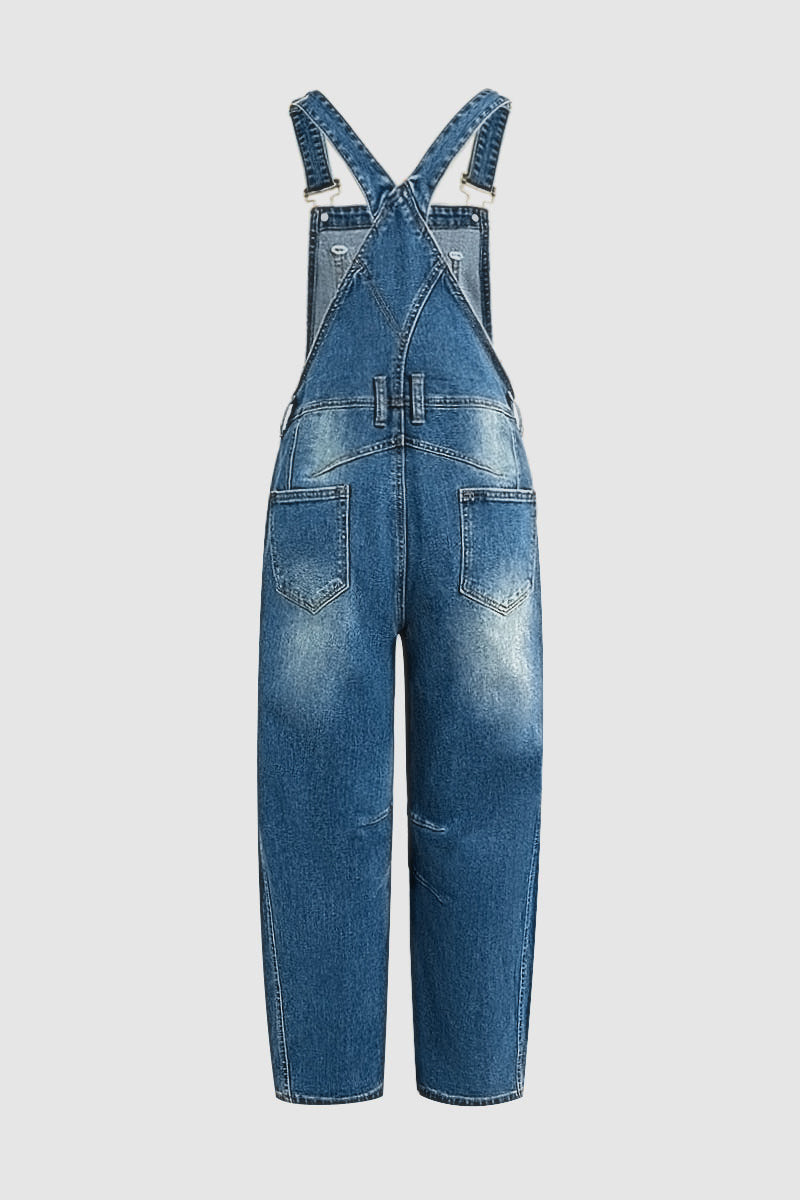 Wash Patch Pocket Barrel Overalls
