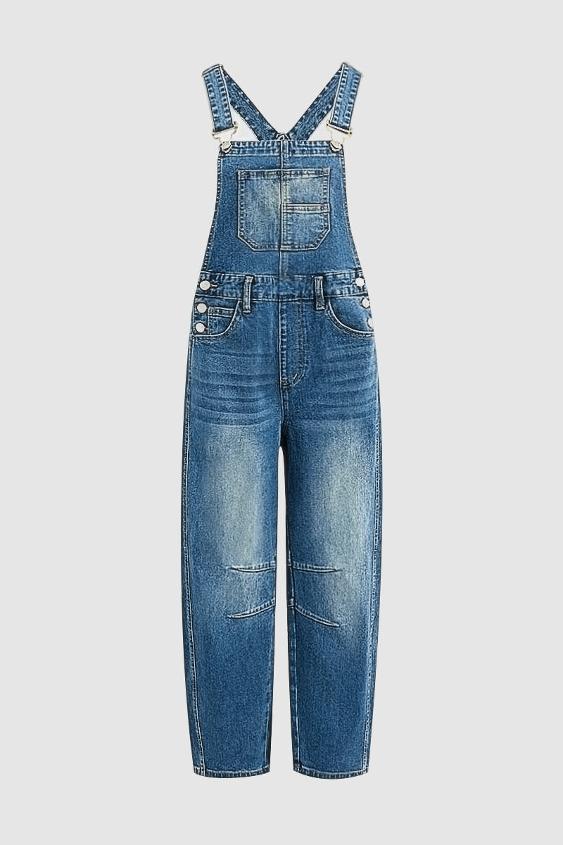 Wash Patch Pocket Barrel Overalls