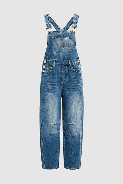 Wash Patch Pocket Barrel Overalls