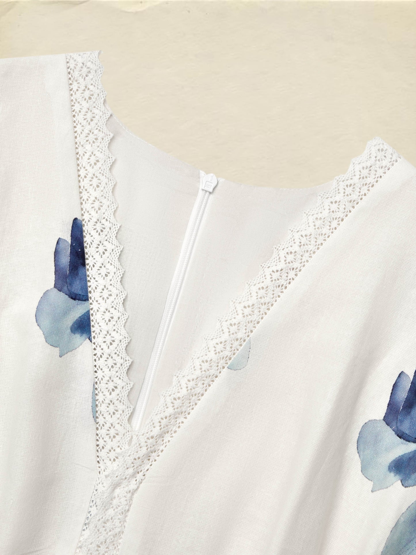 (TAILLE:XS-XXL)Robe longue en lin, sans manches, col en V, à fleurs, vintage, bleu clair