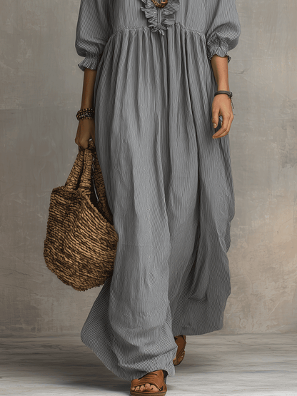 Robe longue vaporeuse bohème à volants