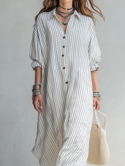 Robe chemise rayée simple