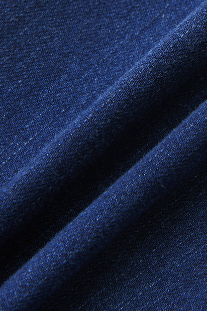 Wash Sailor Button Patch Pocket Mid Rise Bootcut Jeans