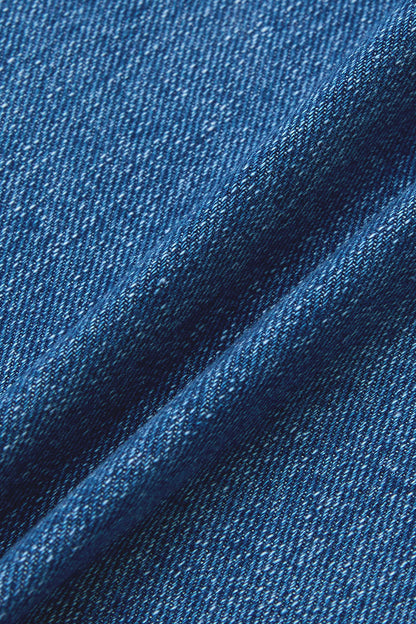 Wash Roll Hem Button Up Mid Rise Barrel Leg Crop Jeans