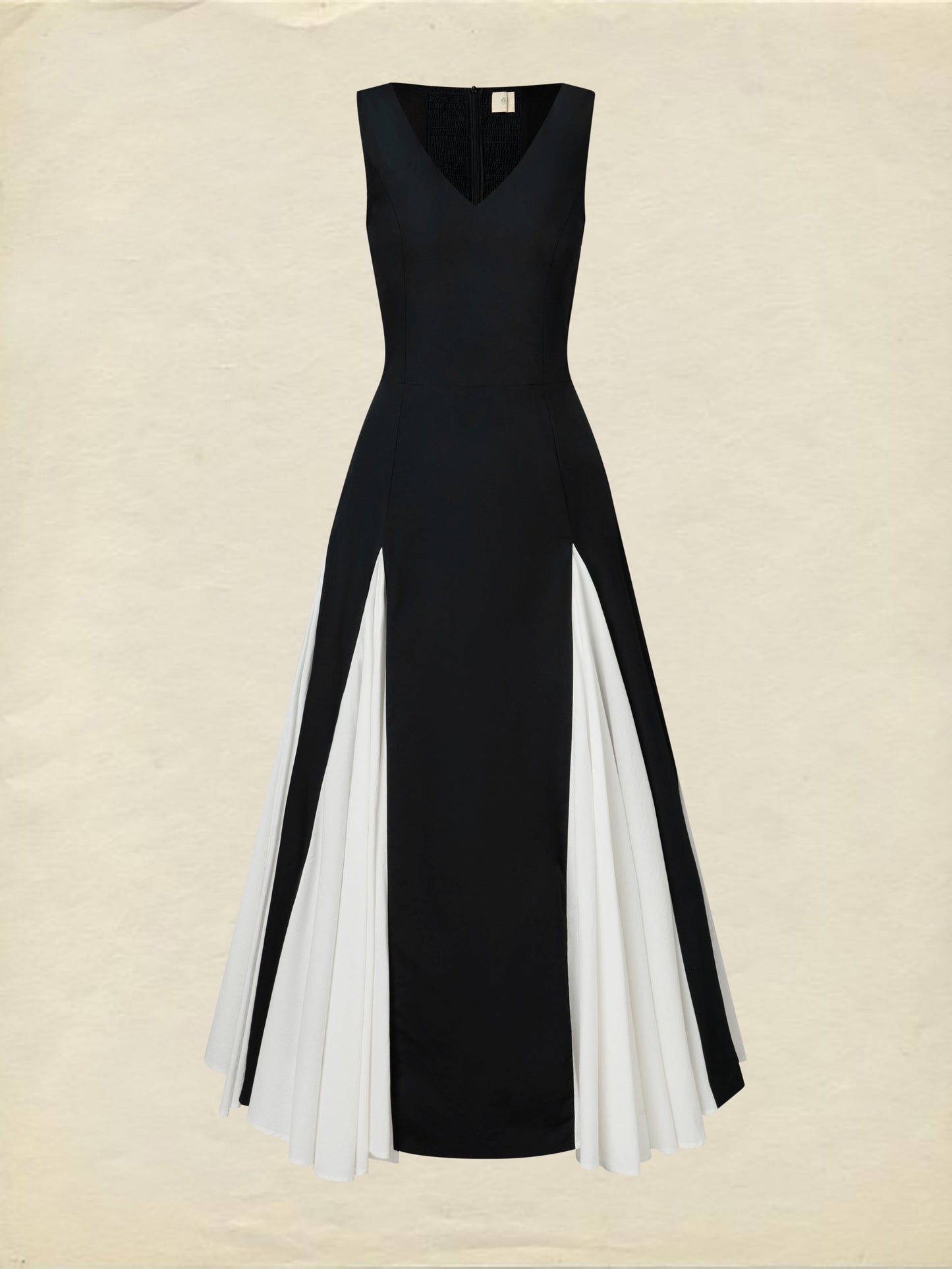 Robe longue en coton, sans manches, col en V, unie, style vintage français, noire