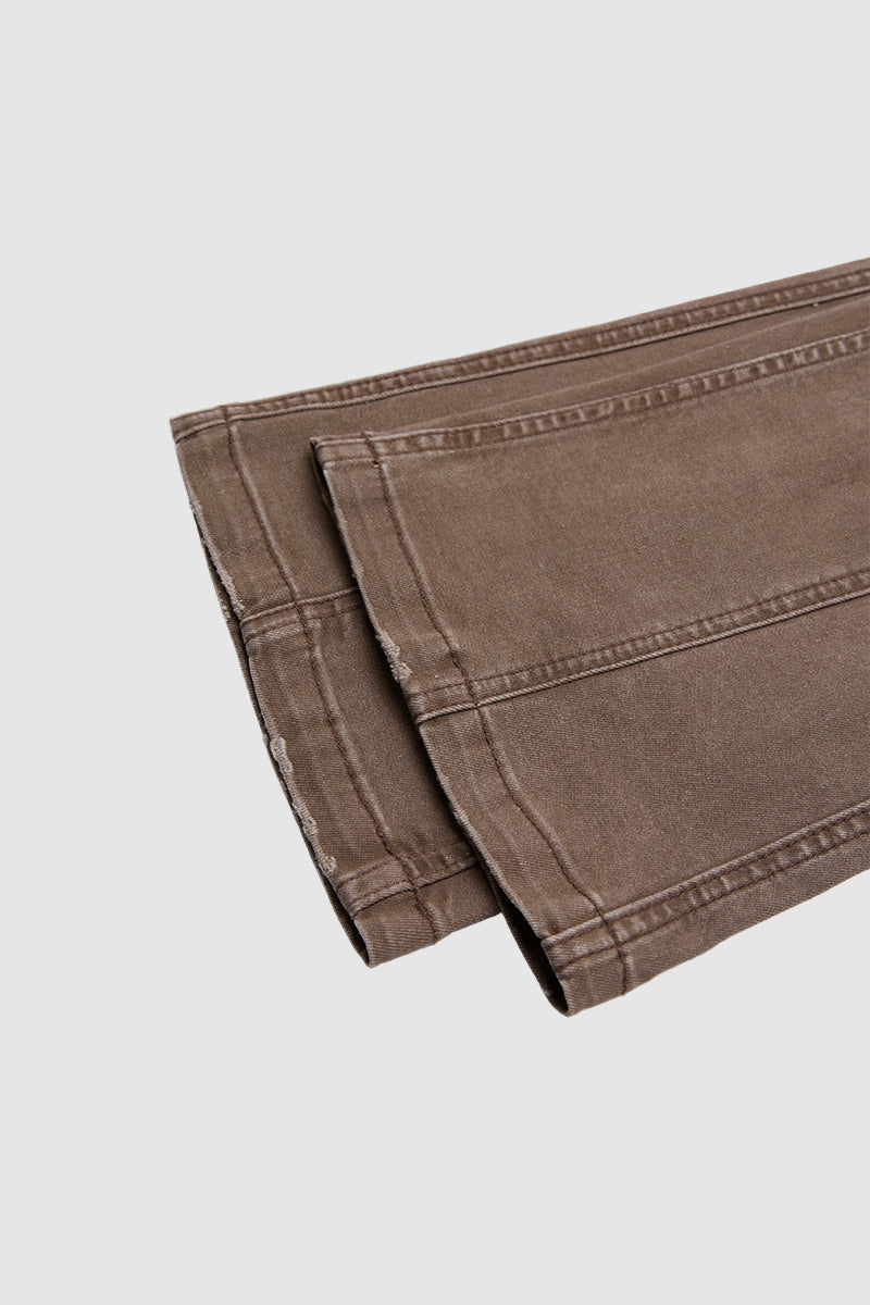 Flap Pocket Stitch Detail Mid Waist Flared Pants Without Belt