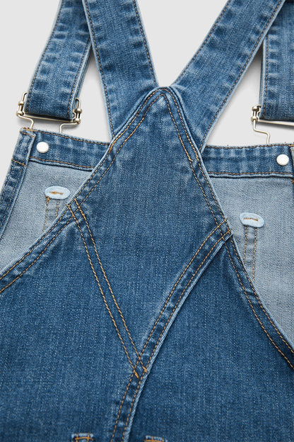 Wash Patch Pocket Barrel Overalls
