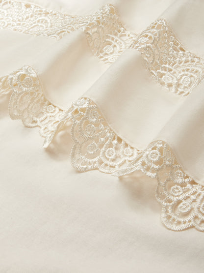 Robe longue en lin, sans manches, encolure en cœur, unie, dentelle, vintage, blanche