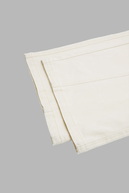 Solid Flap Pocket Drawstring Mid Waist Wide Leg Cargo Pants