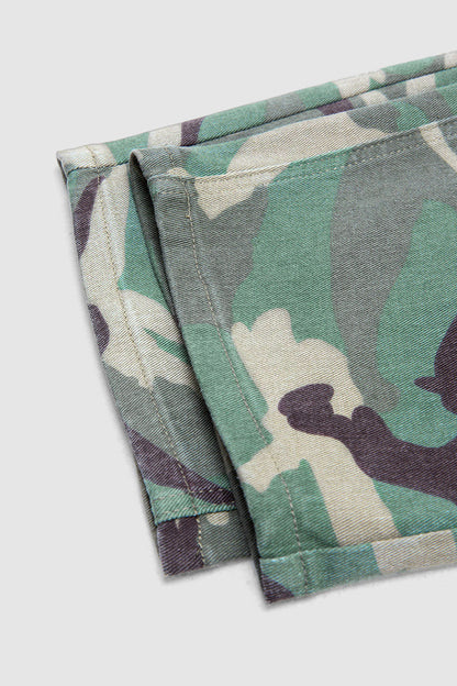 Camo Drawstring Mid Waist Barrel Leg Crop Pants