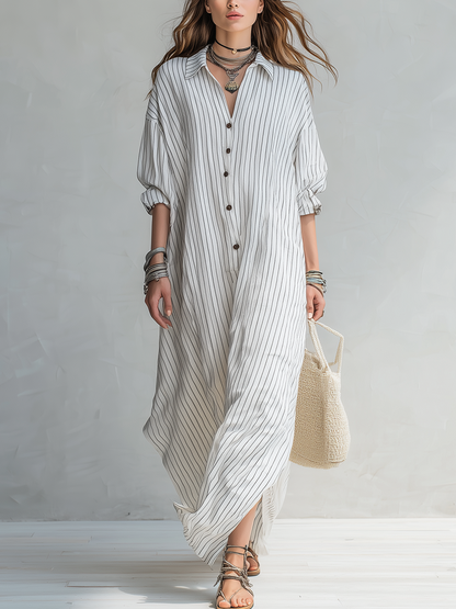 Robe chemise rayée simple