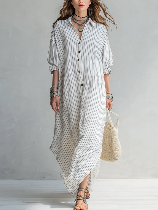 Robe chemise rayée simple