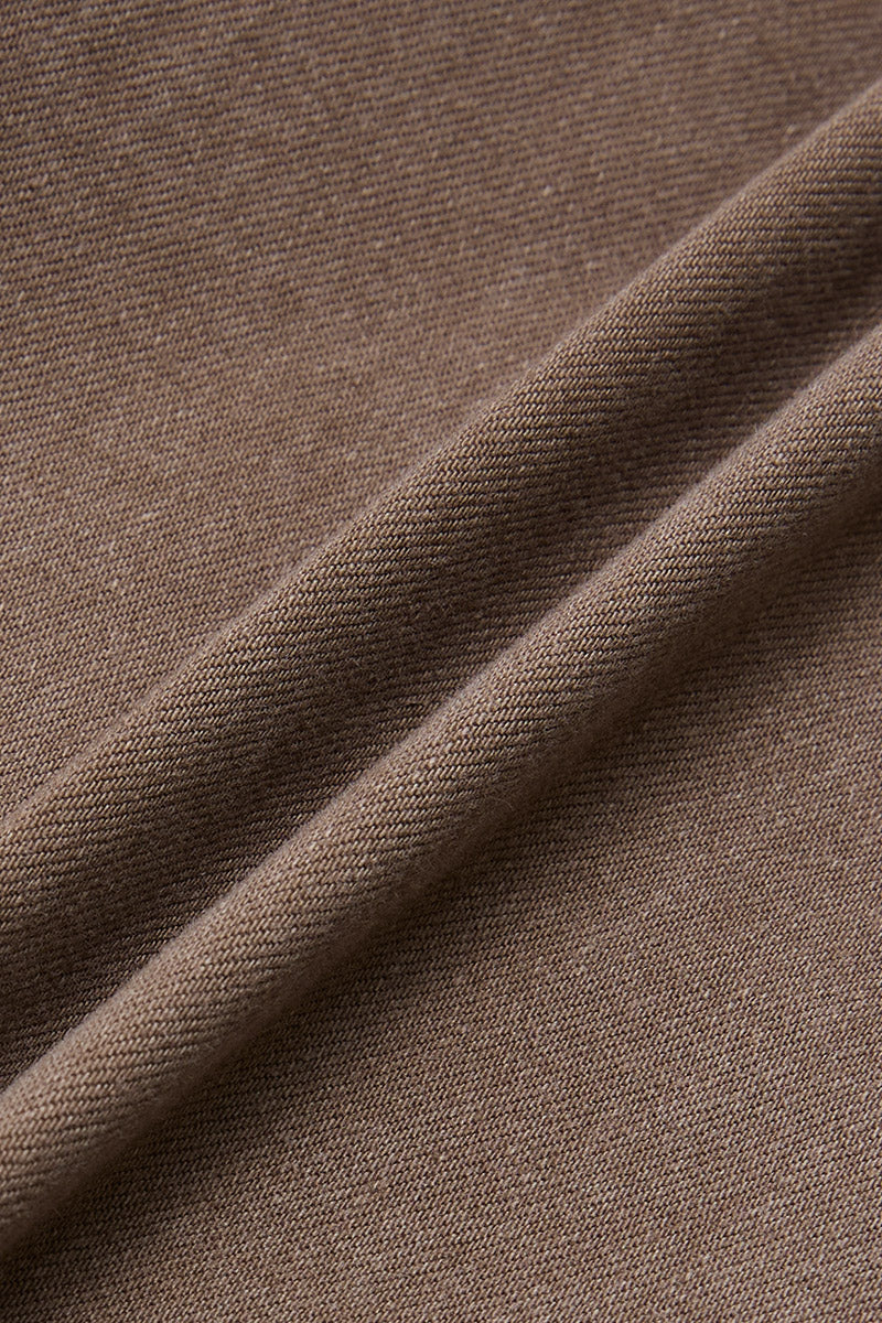 Flap Pocket Stitch Detail Mid Waist Flared Pants Without Belt
