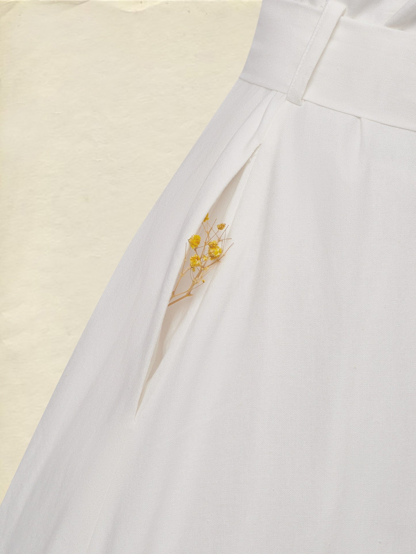 Robe midi en lin, sans manches, col en V, unie, avec ceinture, vintage, blanche