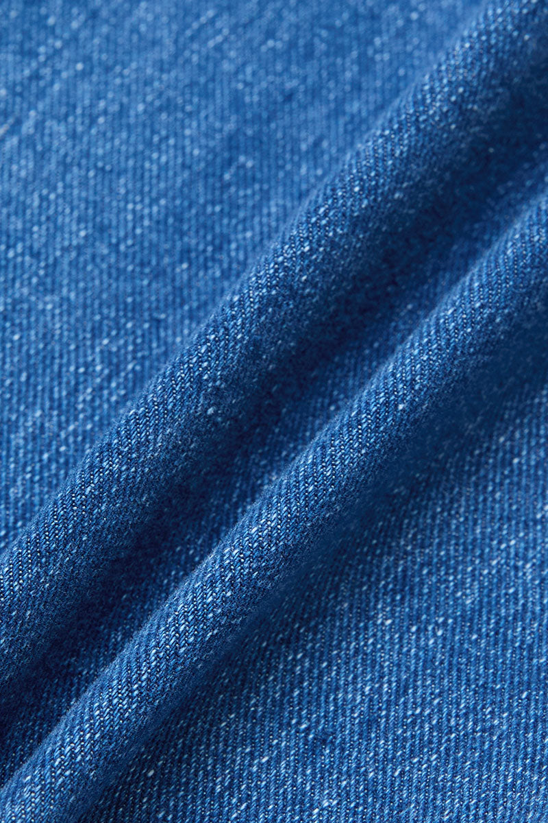 Asymmetrical Button Decor Stitch Decor Mid Waist Straight Leg Jeans